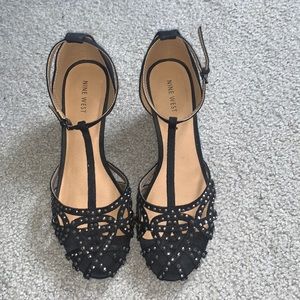 Black heeled sandals